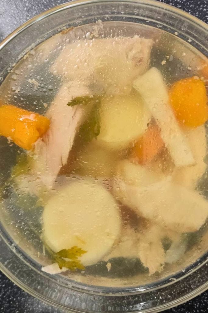 chicken stock cooked