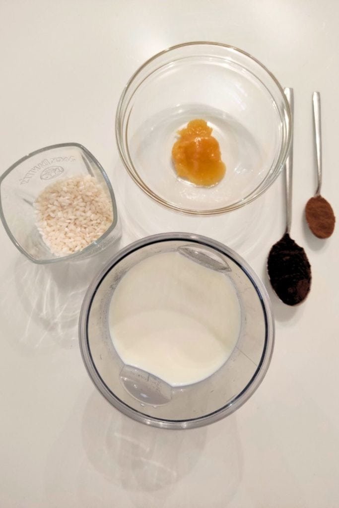 Goat milk rice pudding