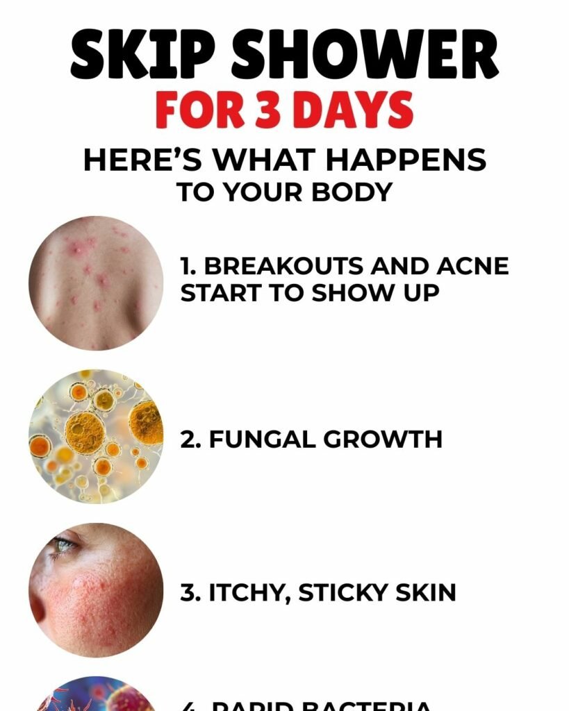 skip shower for 3 days