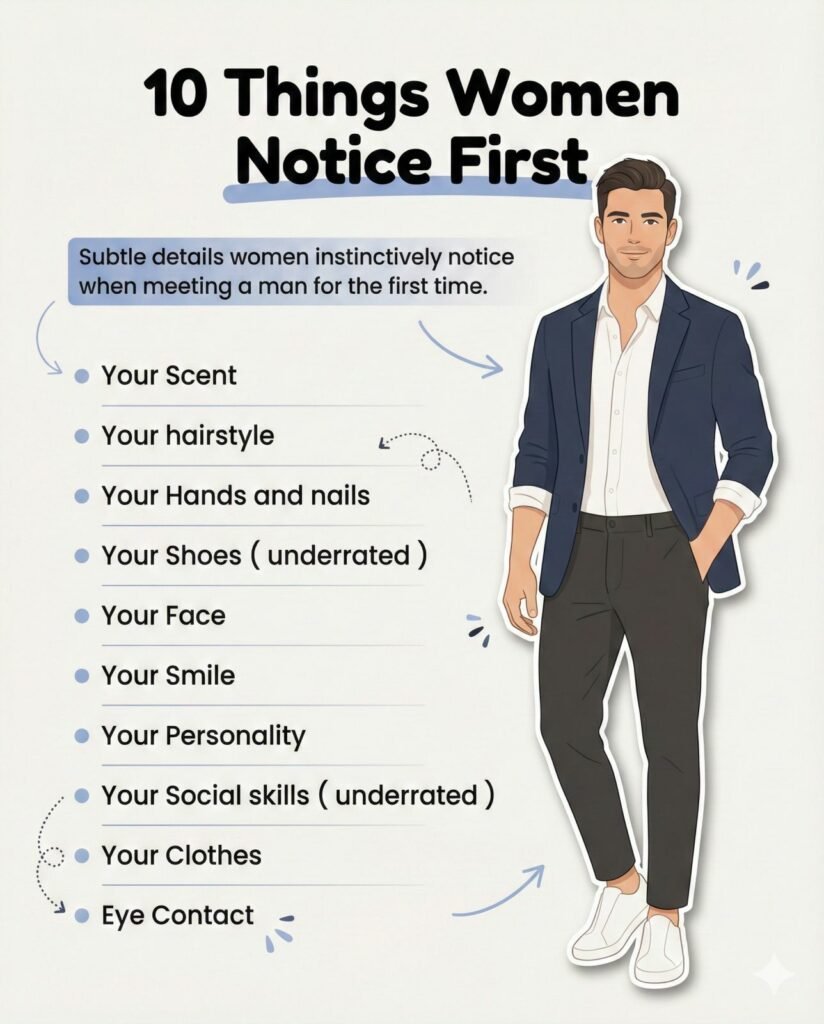 women notice first in a man