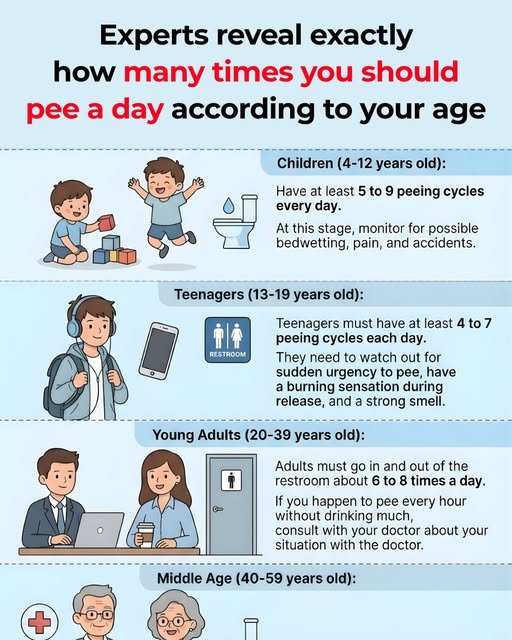 pee a day according to age