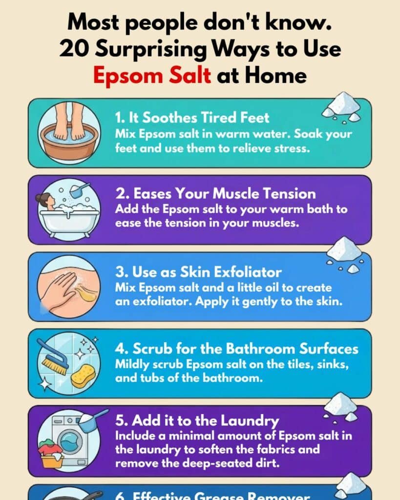 20 ways to use Epsom salt at home