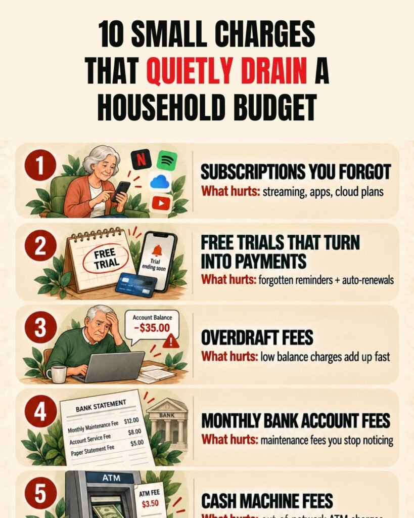 small charges that drain home budget