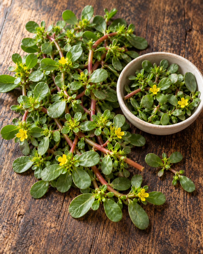 purslane on table